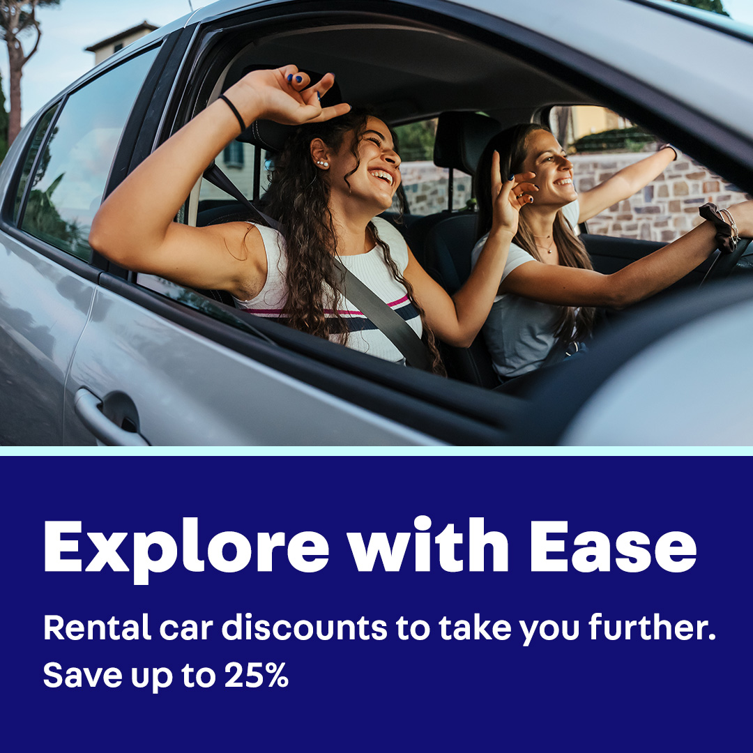 Explore with ease: Rental car discounts to take you further. Save up to 25%