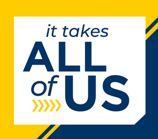 Image with the words it takes all of us