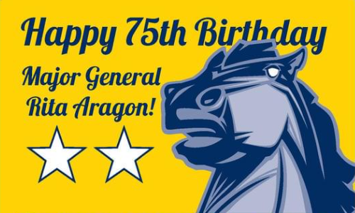 Graphic wishing Maj. Gen. Rita Aragon a happy birthday