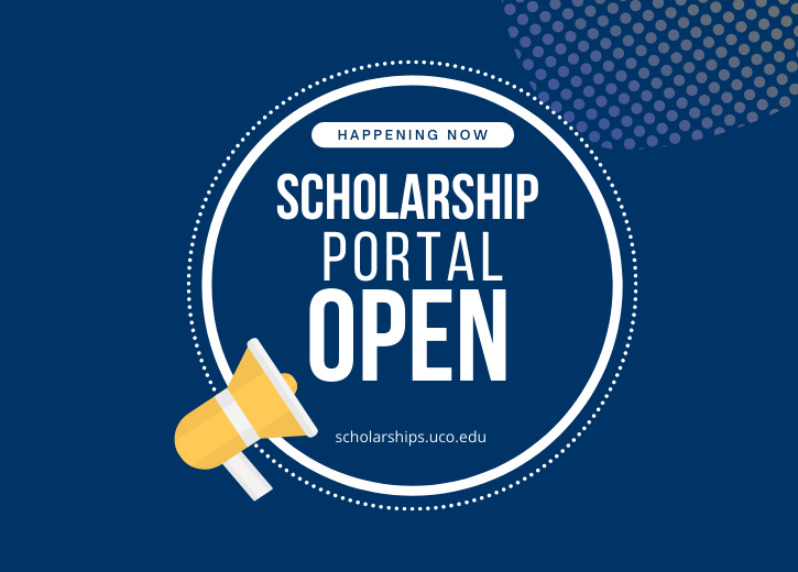 Graphic stating- Scholarship portal now open