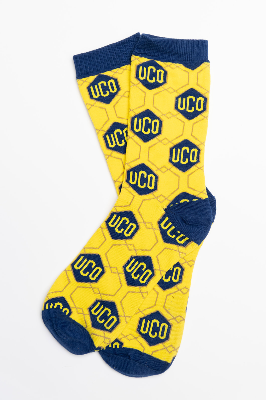 Photo of UCO-branded pair of socks