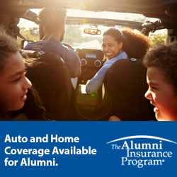 Auto and Home Coverage Available for Alumni, the Alumni Insurance Program, Image of family in car